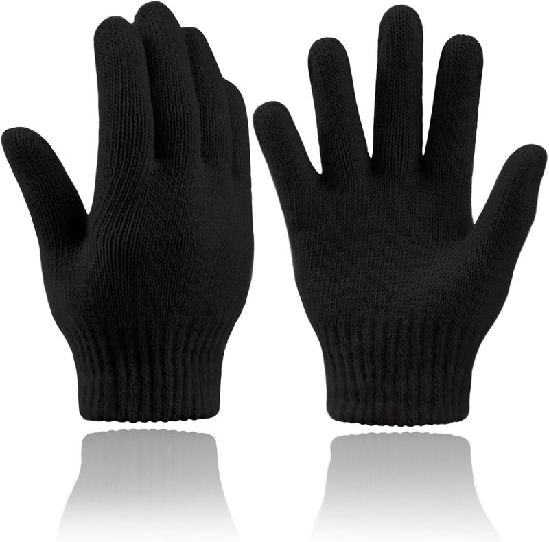 Zando Kids Winter Gloves 9 Colors Full Fingers Warm Soft Stretchy Knit Toddler Mittens for Boy Girls age 5-7 Years - Image 1